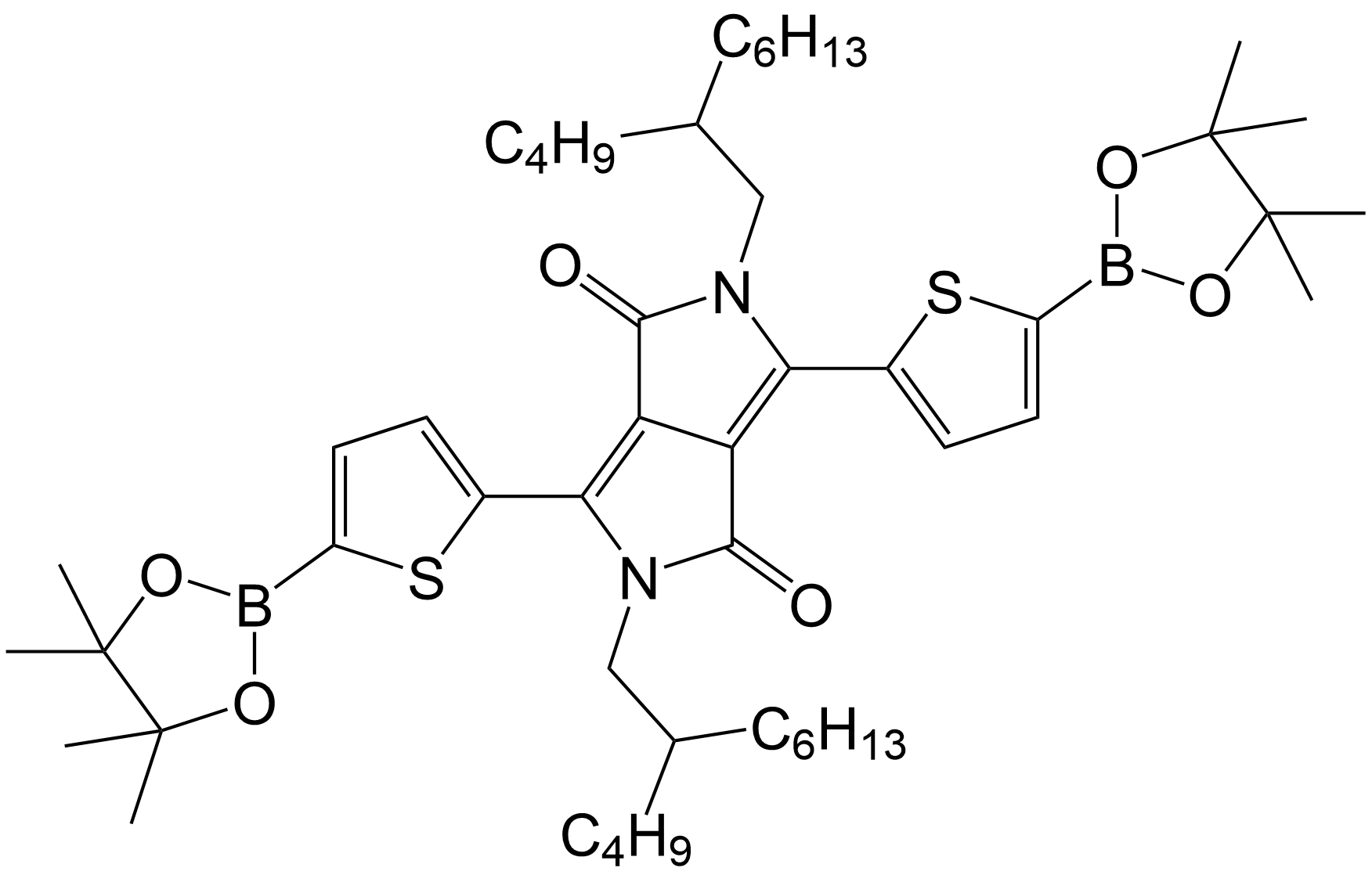 2,5-双(2-丁基辛基)-3,6-双(5-(4,4,5,5-四甲基-1,3,2-二氧杂硼烷-2-基)噻吩-2-基)吡咯并[3,4-C]吡咯-1,4(2H,5H)-二酮